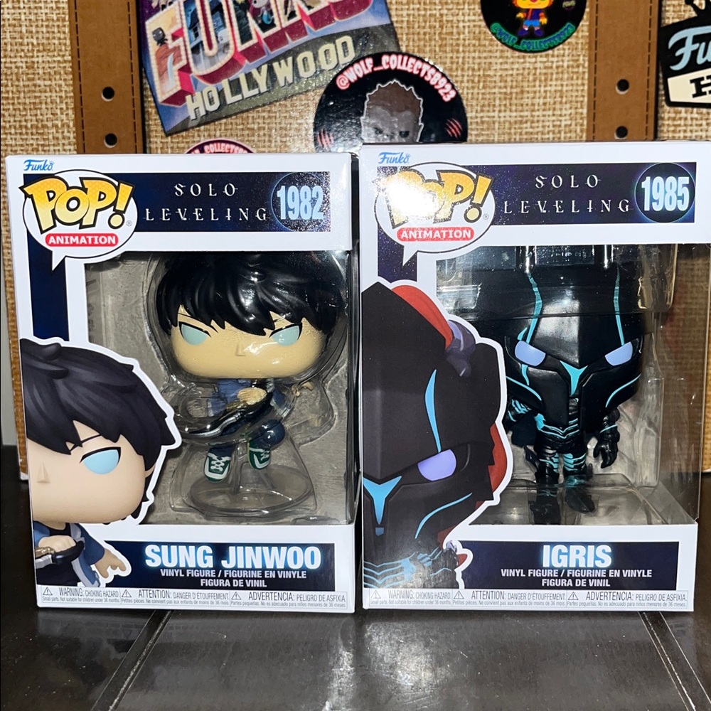 Funko Pop! Animation Sung Jinwoo and Igris Figures - Black and Blue